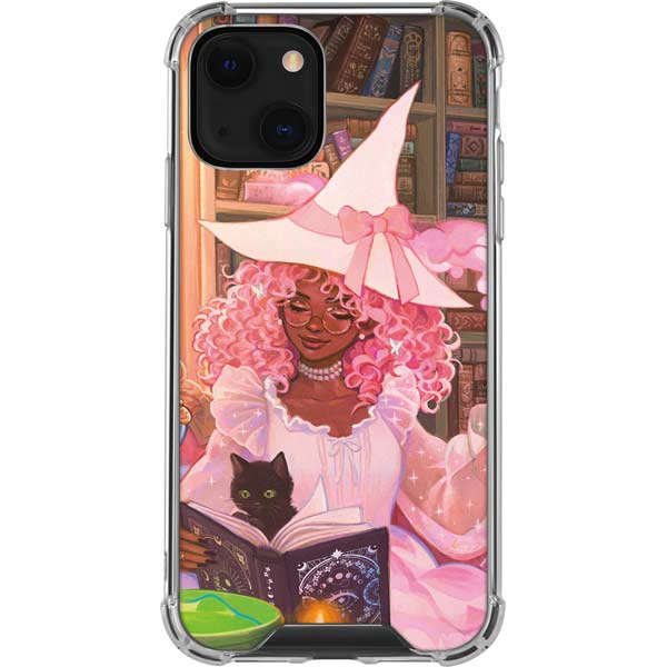 Pink Anime Witch Girls in Library with Cats by Ivy Dolamore iPhone Cases