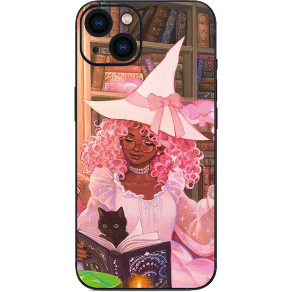 Pink Anime Witch Girls in Library with Cats by Ivy Dolamore iPhone Skins