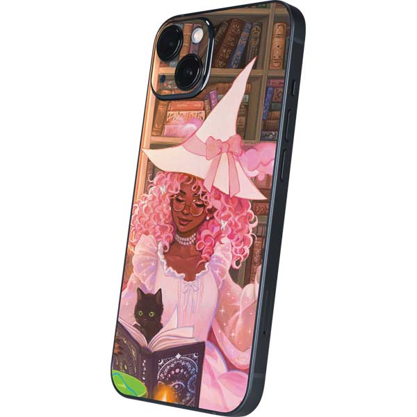 Pink Anime Witch Girls in Library with Cats by Ivy Dolamore iPhone Skins