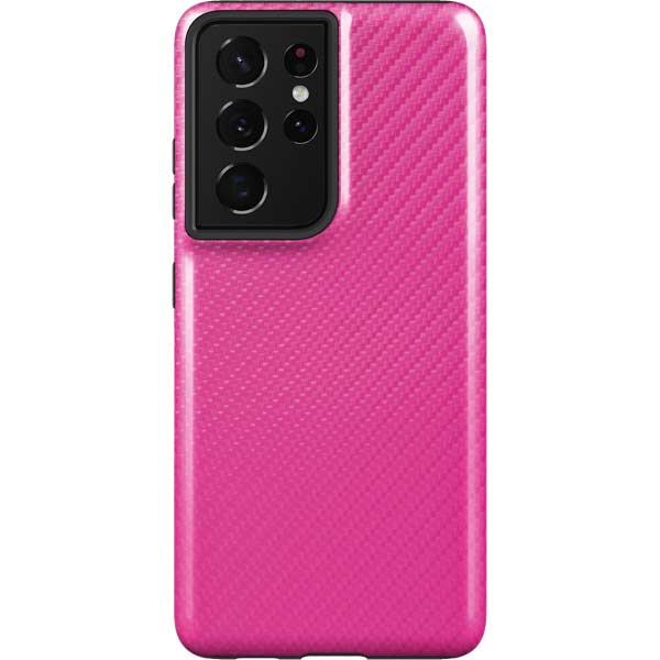 Pink Carbon Fiber Specialty Texture Material Galaxy Cases