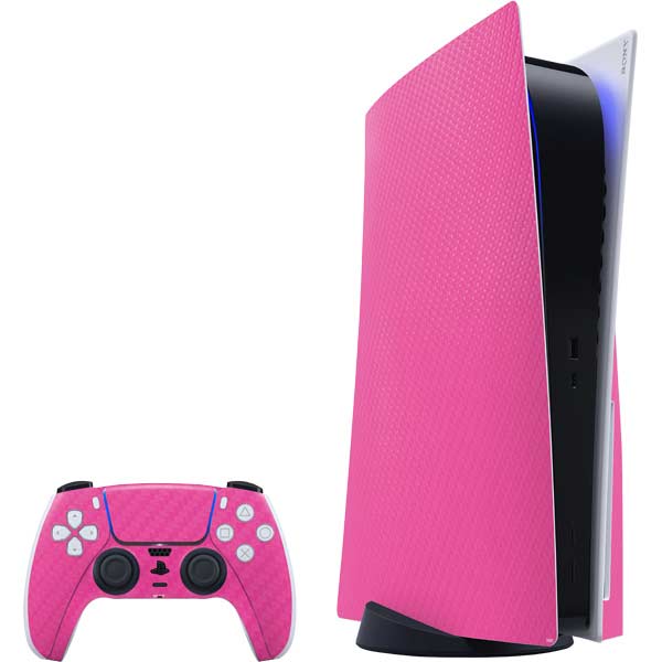 Pink Carbon Fiber Specialty Texture Material PlayStation PS5 Skins