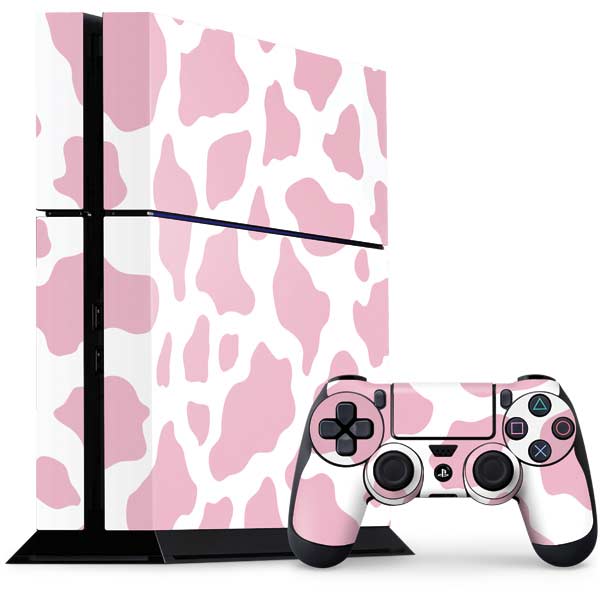 Pink Cow Print PlayStation PS4 Skins