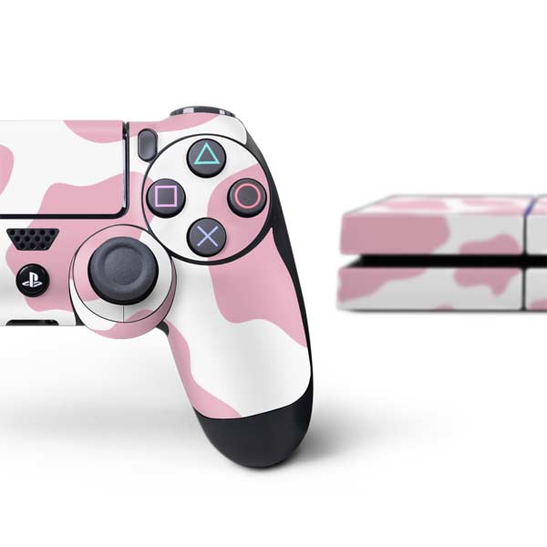 Pink Cow Print PlayStation PS4 Skins