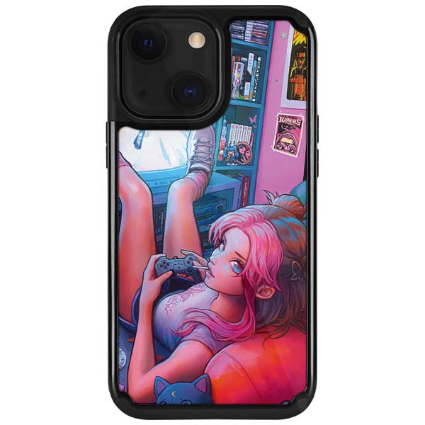 Pink Hair Anime Gamer Girl by Ivy Dolamore iPhone Cases