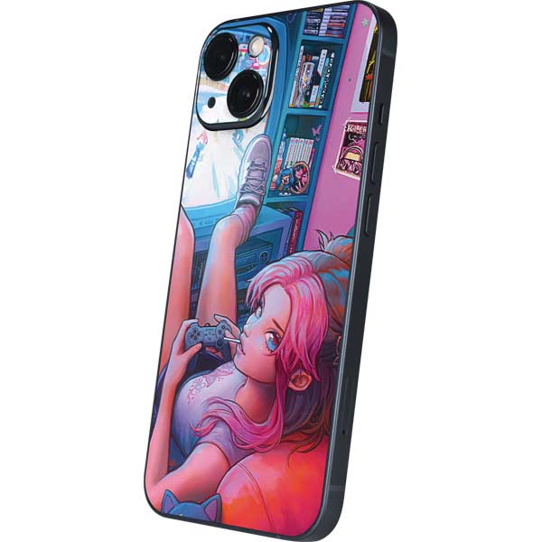 Pink Hair Anime Gamer Girl by Ivy Dolamore iPhone Skins