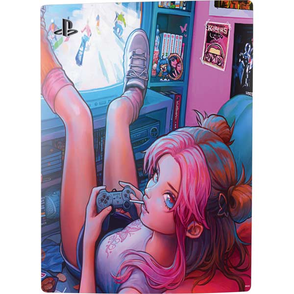 Pink Hair Anime Gamer Girl by Ivy Dolamore PlayStation PS5 Skins