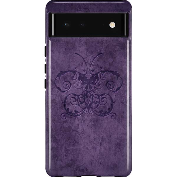Purple Damask Butterfly by Brigid Ashwood Pixel Cases