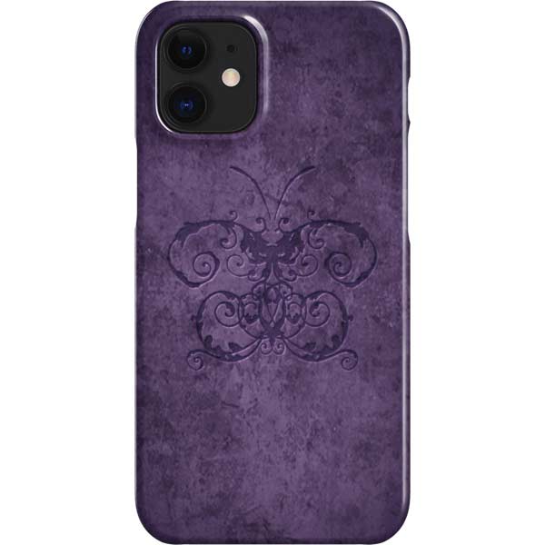 Purple Damask Butterfly by Brigid Ashwood iPhone Cases