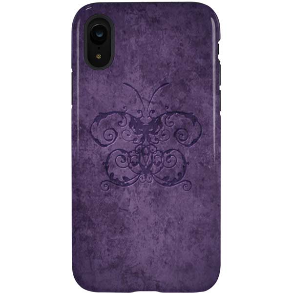 Purple Damask Butterfly by Brigid Ashwood iPhone Cases