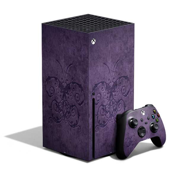 Purple Damask Butterfly by Brigid Ashwood Xbox Series X Skins
