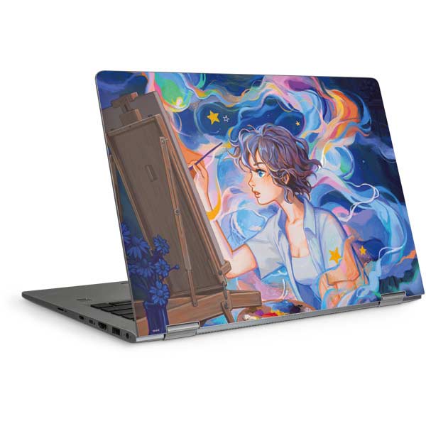 Rainbow Anime Artist Painter by Ivy Dolamore Laptop Skins