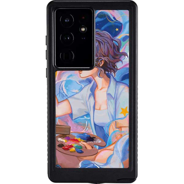 Rainbow Anime Artist Painter by Ivy Dolamore Galaxy Cases