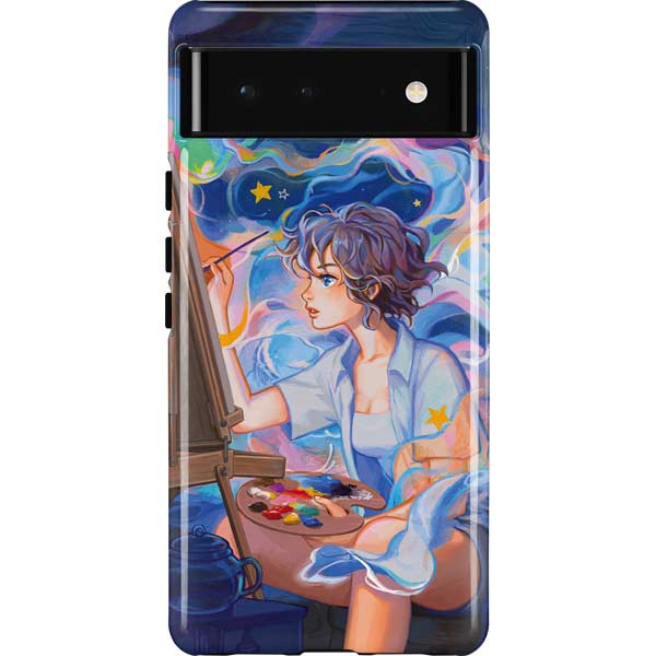 Rainbow Anime Artist Painter by Ivy Dolamore Pixel Cases