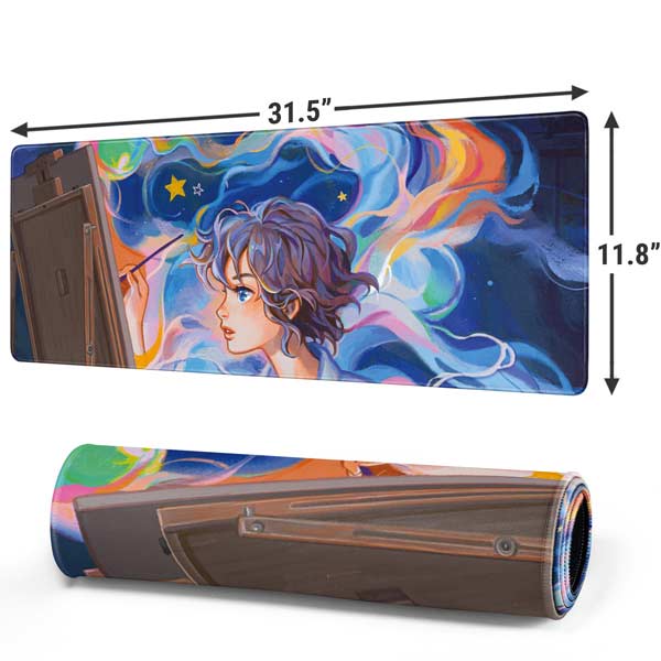 Rainbow Anime Artist Painter by Ivy Dolamore Mousepad