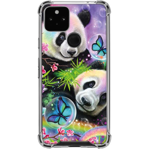 Rainbow Pandas with Butterflies by Sheena Pike Pixel Cases