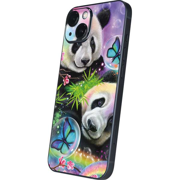Rainbow Pandas with Butterflies by Sheena Pike iPhone Skins