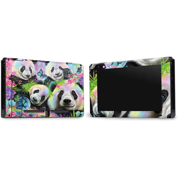 Rainbow Pandas with Butterflies by Sheena Pike Nintendo Skins