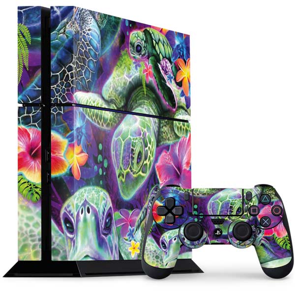 Rainbow Sea Turtles by Sheena Pike PlayStation PS4 Skins