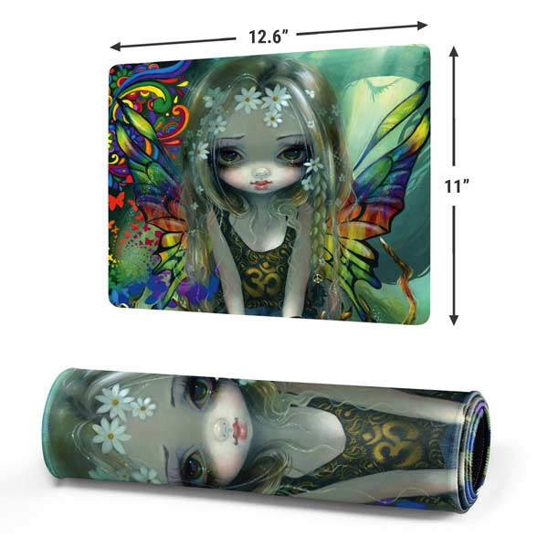 Rainbow Winged Yoga Fairy by Jasmine Becket-Griffith Mousepad