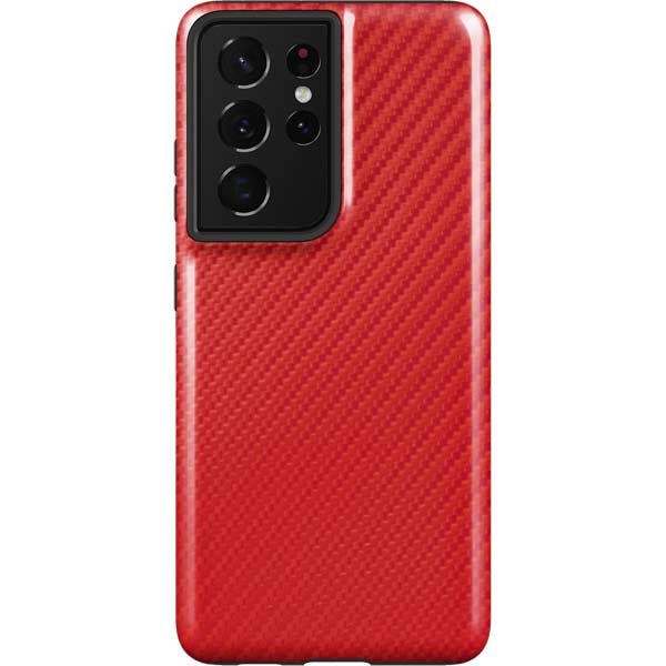 Red Carbon Fiber Specialty Texture Material Galaxy Cases