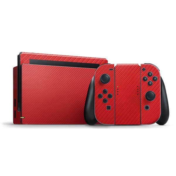 Red Carbon Fiber Specialty Texture Material Nintendo Skins