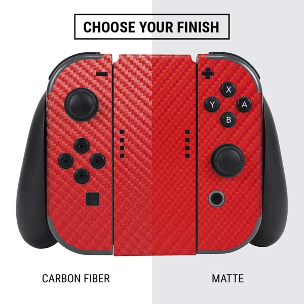 Red Carbon Fiber Specialty Texture Material Nintendo Skins