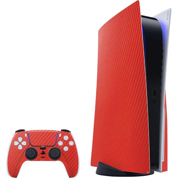 Red Carbon Fiber Specialty Texture Material PlayStation PS5 Skins