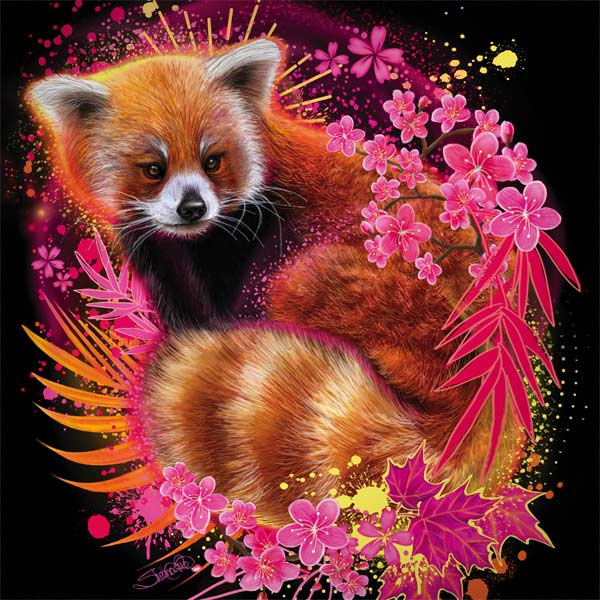 Red Panda with Flowers by Sheena Pike Laptop Skins