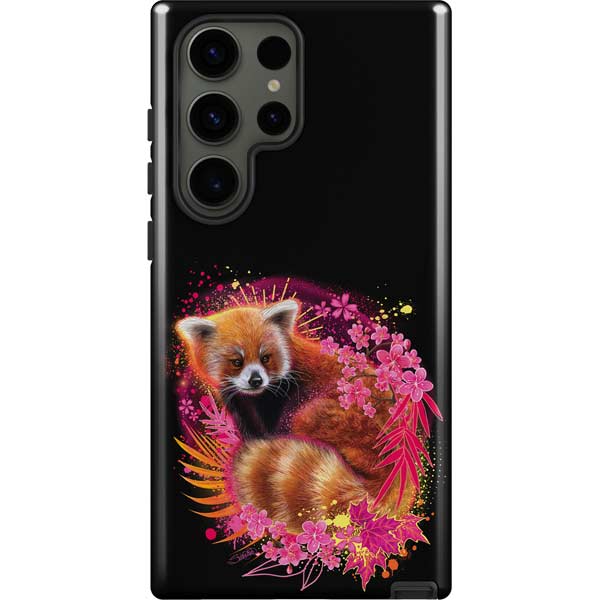 Red Panda with Flowers by Sheena Pike Galaxy Cases