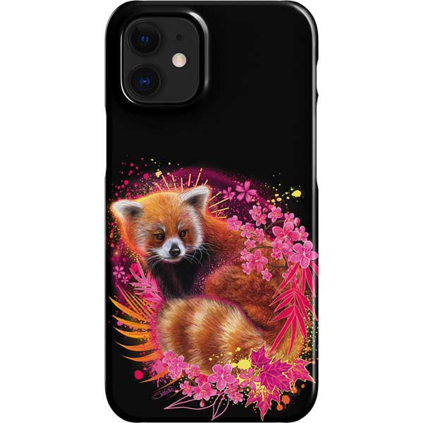 Red Panda with Flowers by Sheena Pike iPhone Cases