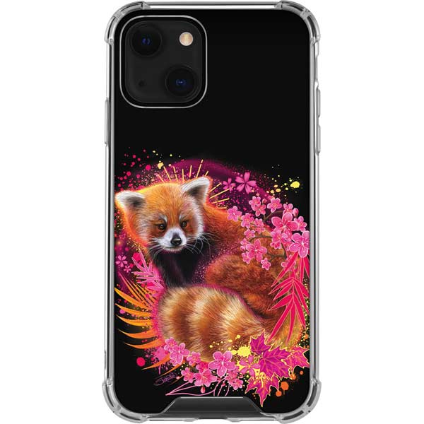 Red Panda with Flowers by Sheena Pike iPhone Cases