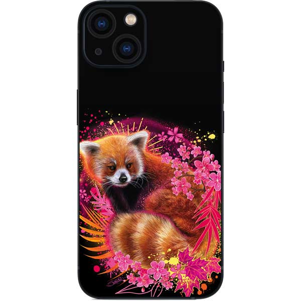 Red Panda with Flowers by Sheena Pike iPhone Skins