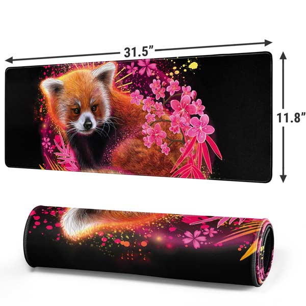 Red Panda with Flowers by Sheena Pike Mousepad