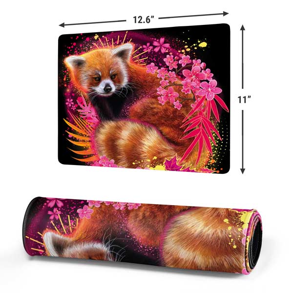 Red Panda with Flowers by Sheena Pike Mousepad