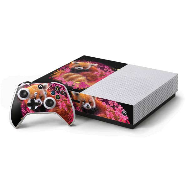 Red Panda with Flowers by Sheena Pike Xbox One Skins