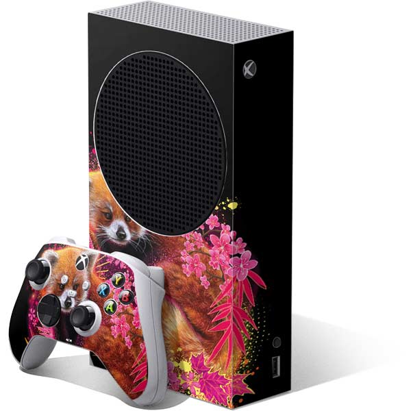 Red Panda with Flowers by Sheena Pike Xbox Series S Skins