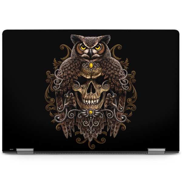 Skull and Owl by Sarah Richter Laptop Skins