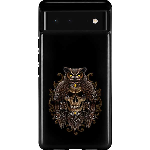 Skull and Owl by Sarah Richter Pixel Cases