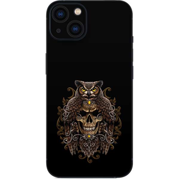 Skull and Owl by Sarah Richter iPhone Skins