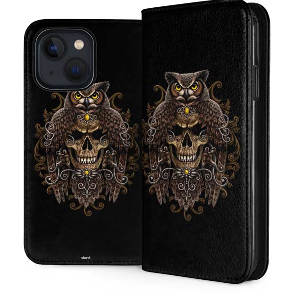 Skull and Owl by Sarah Richter iPhone Cases