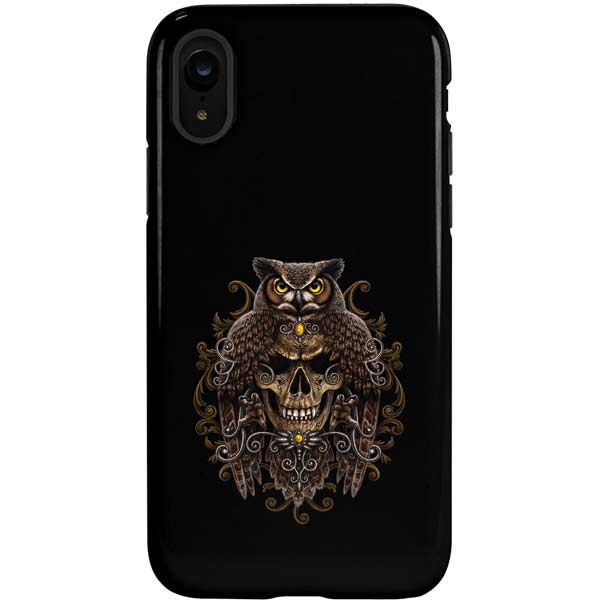 Skull and Owl by Sarah Richter iPhone Cases