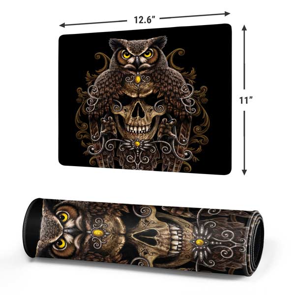 Skull and Owl by Sarah Richter Mousepad
