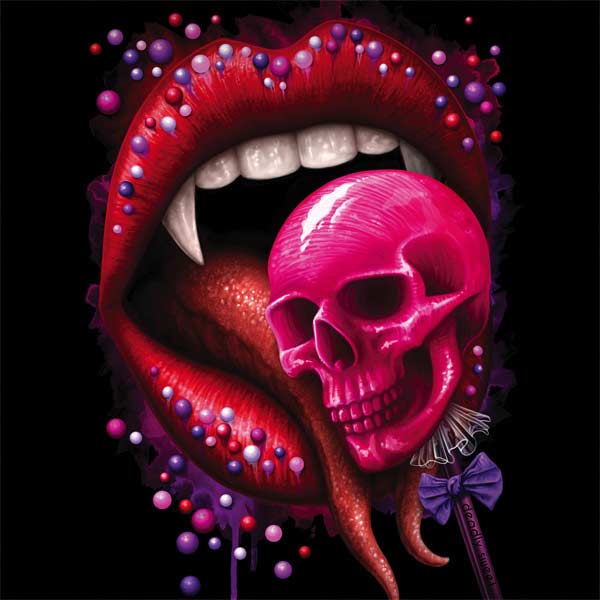 Vampire Skull Lollypop by Sarah Richter Laptop Skins