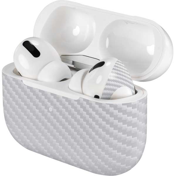 White Carbon Fiber Specialty Texture Material AirPods Skins