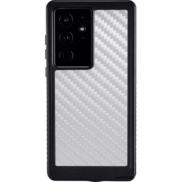 White Carbon Fiber Specialty Texture Material Galaxy Cases