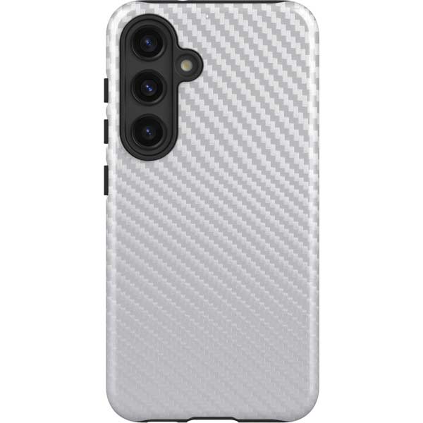 White Carbon Fiber Specialty Texture Material Galaxy Cases