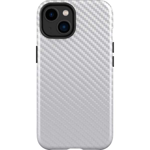 White Carbon Fiber Specialty Texture Material iPhone Cases