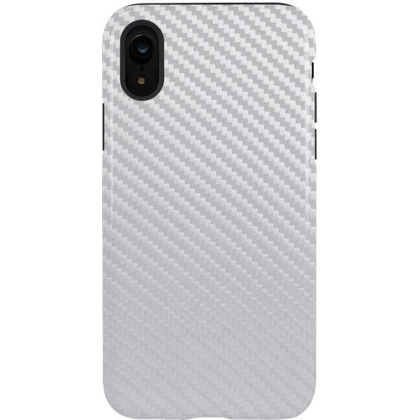 White Carbon Fiber Specialty Texture Material iPhone Cases