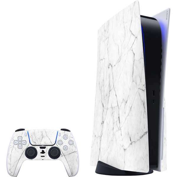 White Marble PlayStation PS5 Skins