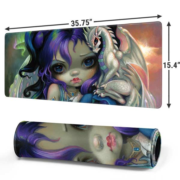 Winter Fairy With Frost Dragon by Jasmine Becket-Griffith Mousepad